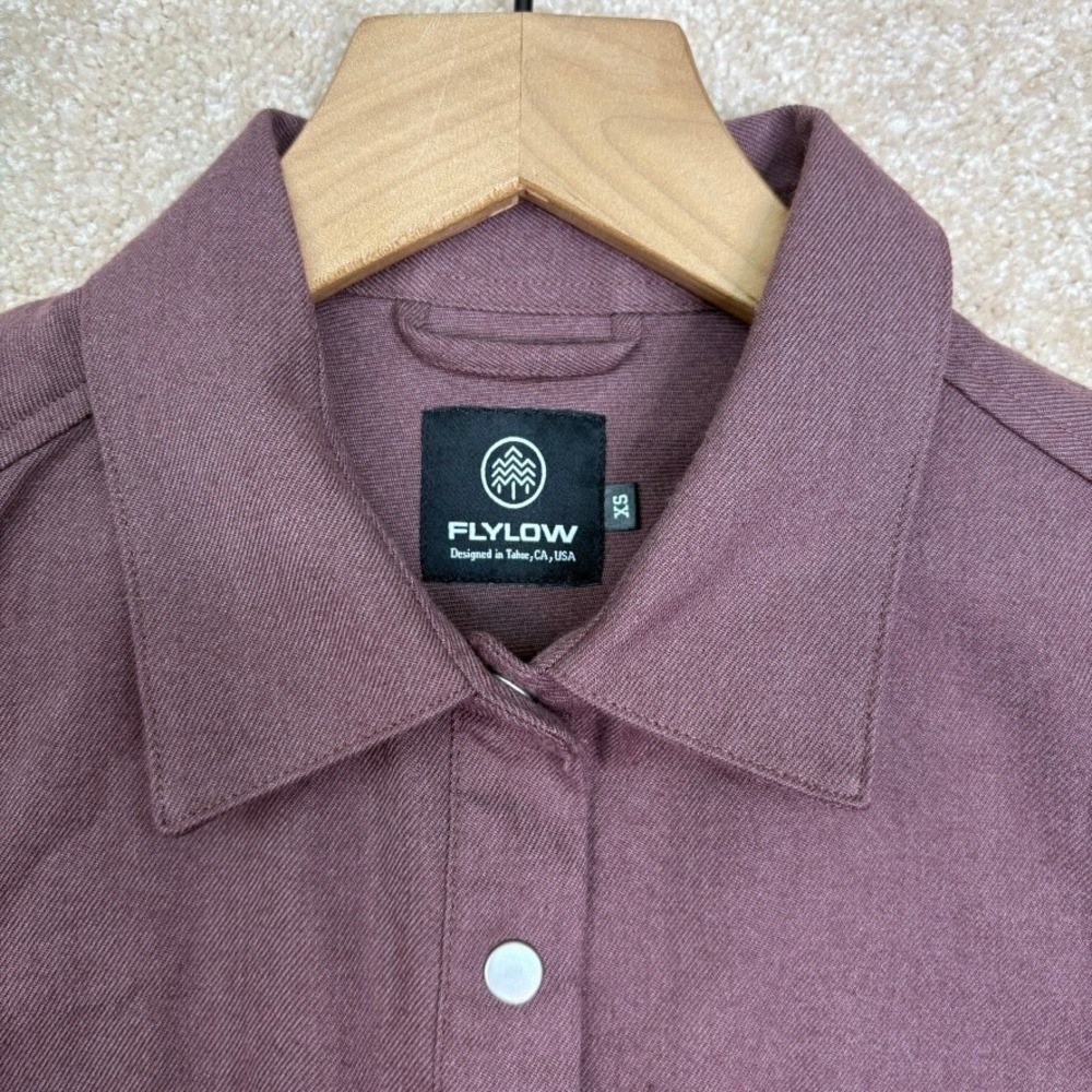 FLYLOW Brigitte Tech‎ Flannel Women's XS Purple Insulated Snap Button Shirt - Picture 3 of 7